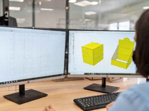 diseño de cajas de cartón en ordenador