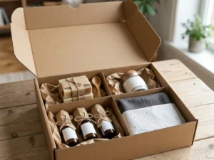 unboxing de caja con diferentes productos
